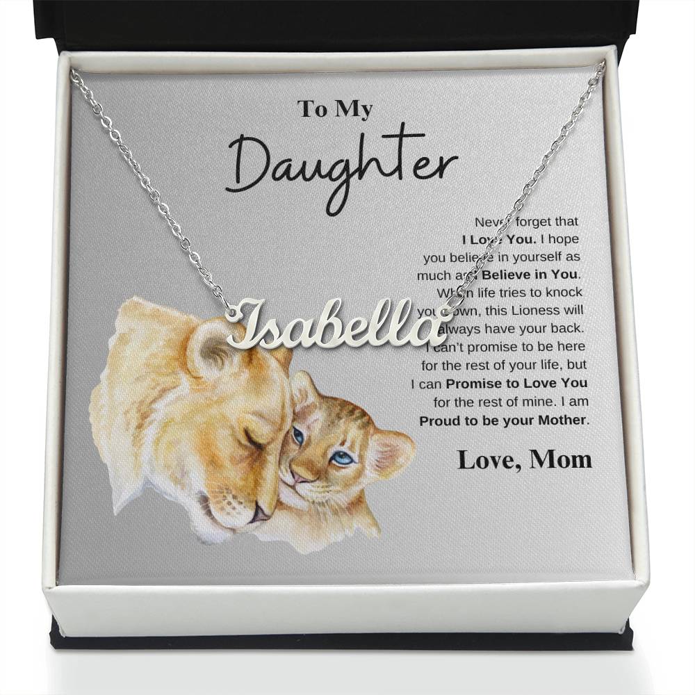To My Daughter Love Mom | Custom Name Necklace