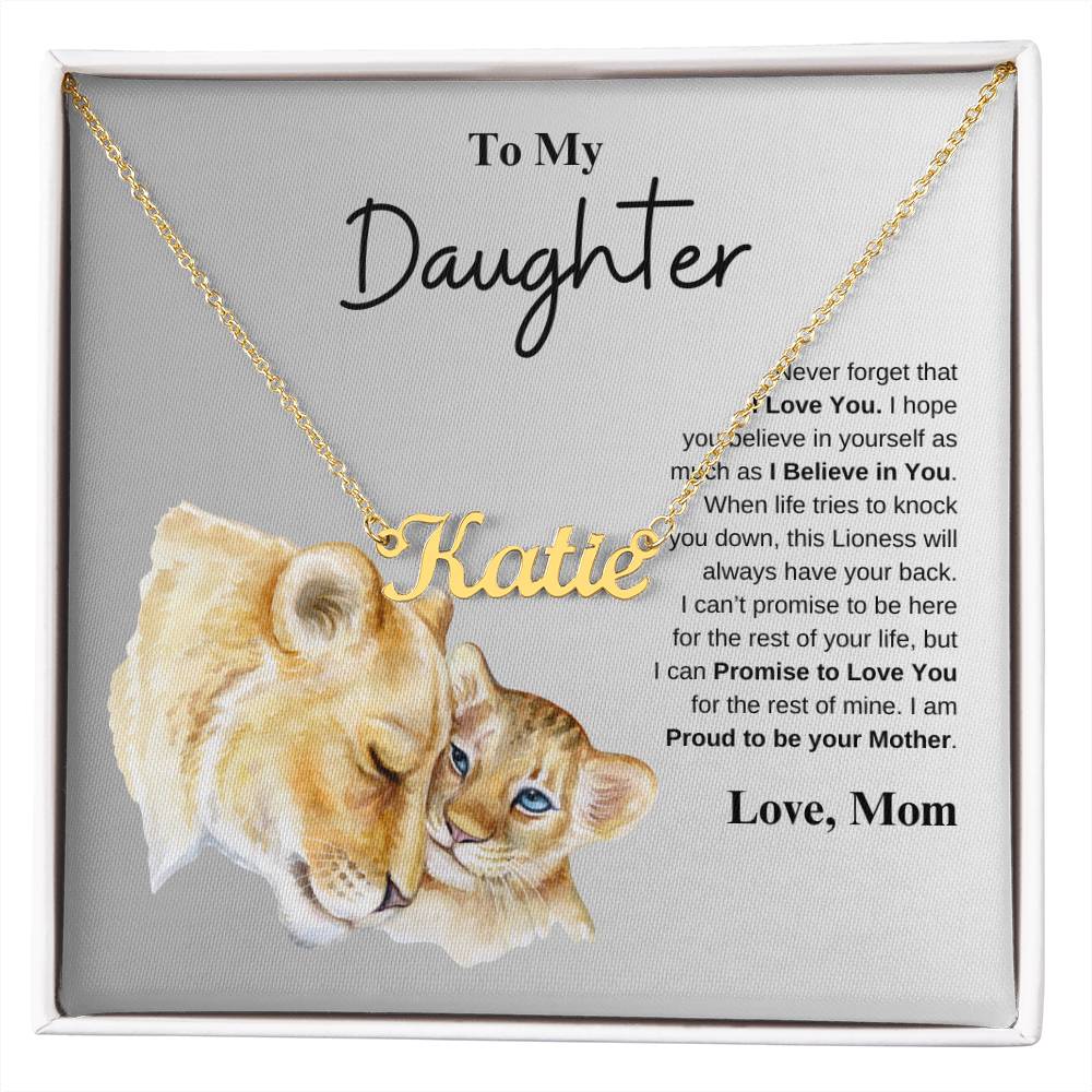 To My Daughter Love Mom | Custom Name Necklace