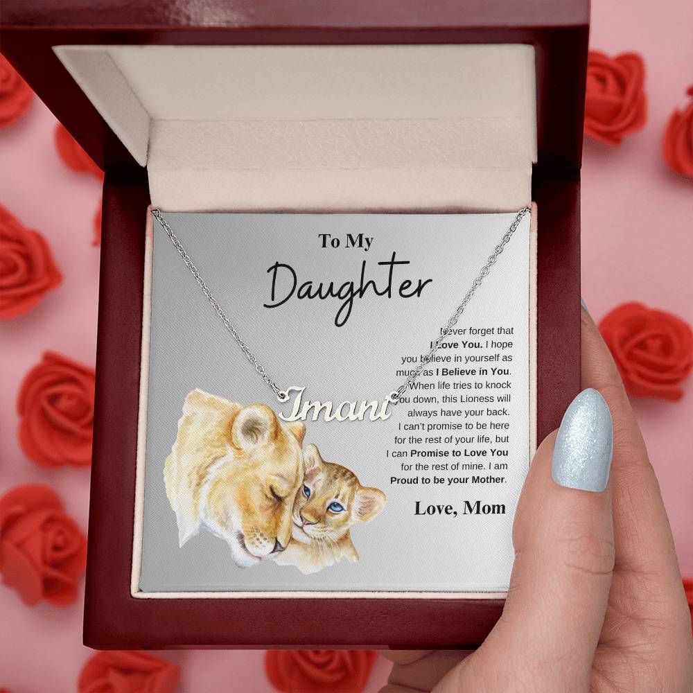 To My Daughter Love Mom | Custom Name Necklace